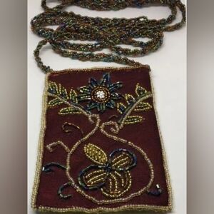 VTG Beaded Crossbody Pouch Bag